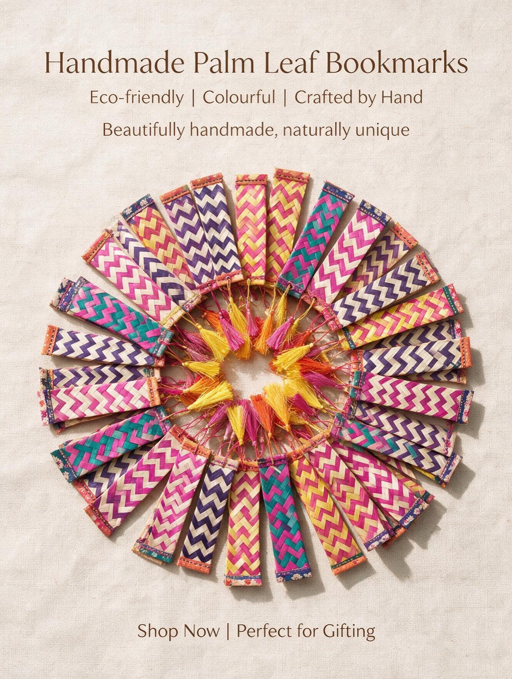 Colourful handwoven bookmarks